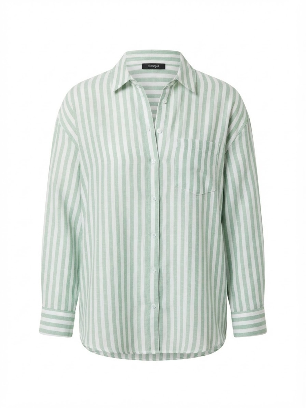 Blenque Mint & White Striped Button-Down Shirt